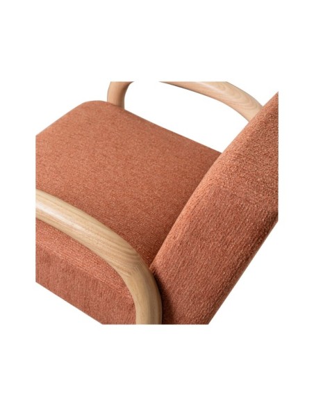 Butaca ARABELLA, Textil Terracota / Madera Natural