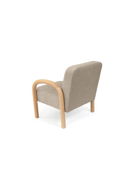 Butaca ARABELLA, Textil Taupe / Madera Natural