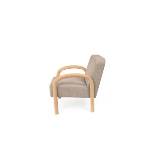 Butaca ARABELLA, Textil Taupe / Madera Natural 2