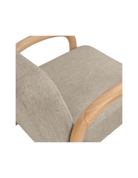 Butaca ARABELLA, Textil Taupe / Madera Natural