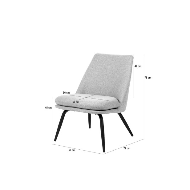 Butaca LUMEN, Textil Gris Claro / Metal
