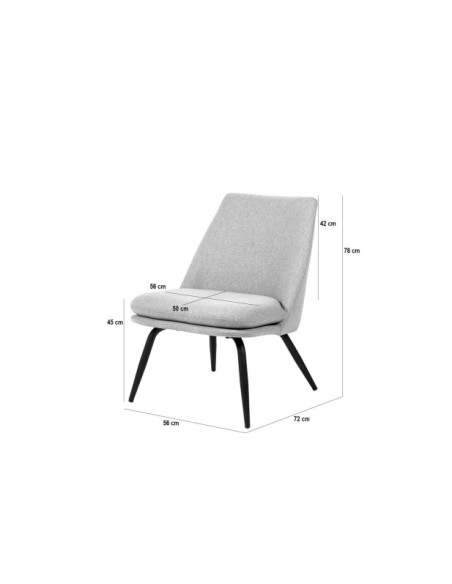 Butaca LUMEN, Textil Gris Oscuro / Metal