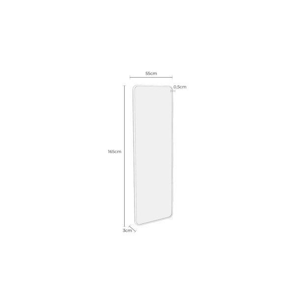 Espejo NOVOA 55x165 cm, Aluminio Negro