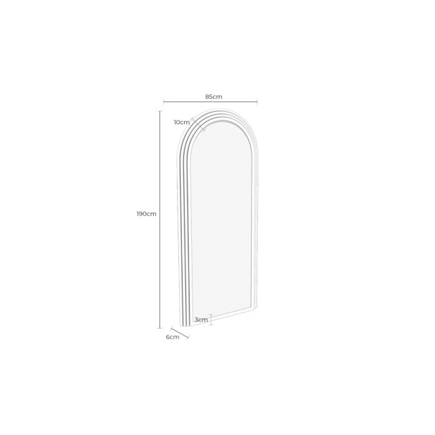 Espejo GRAZ 85x190 cm, MDF / Negro