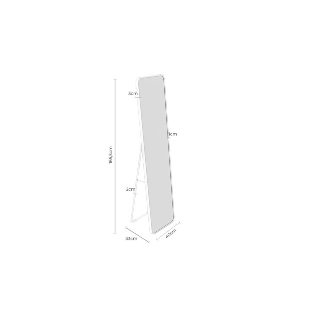 Espejo LULLA 40x165 cm, Aluminio Negro