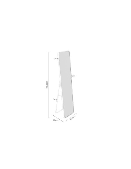 Espejo LULLA 40x165 cm, Aluminio Negro