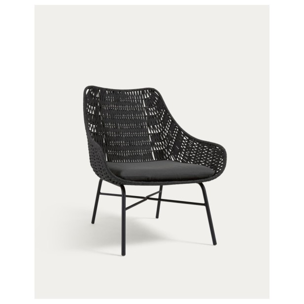 Butaca Abeli de cuerda negro - Kave Home