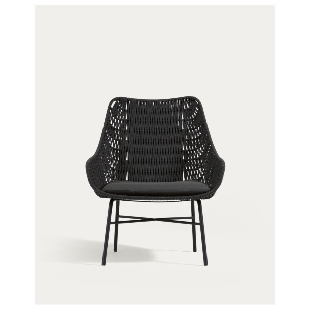 Butaca Abeli de cuerda negro - Kave Home