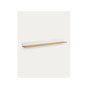 Estante Abilen de chapa roble y lacado blanco 120 x 15 cm...