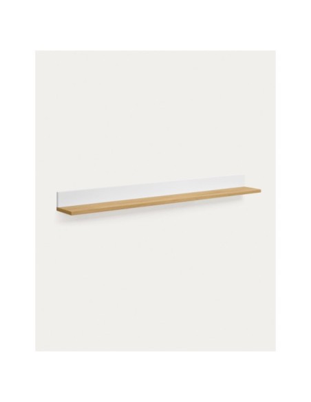Estante Abilen de chapa roble y lacado blanco 120 x 15 cm FSC 100% - Kave Home