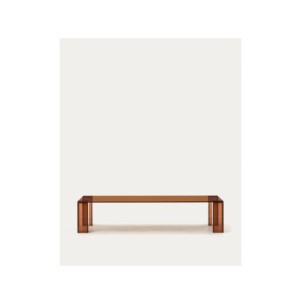 Mesa de centro Adularia de vidrio templado marrón 140 x...