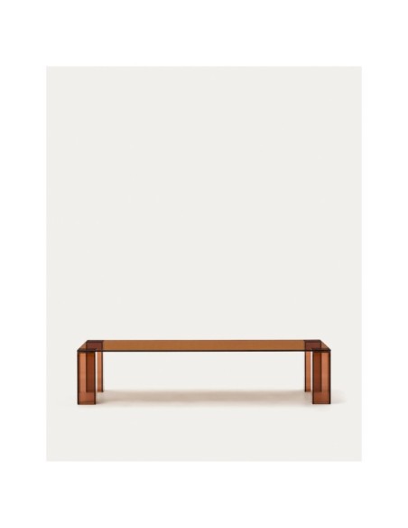Mesa de centro Adularia de vidrio templado marrón 140 x 60 cm - Kave Home
