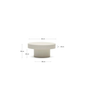 Mesa de centro redonda Aiguablava de cemento blanco Ø 66... 2