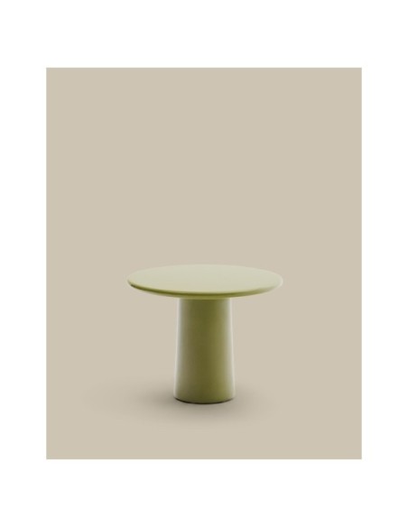 Mesa de centro Albanella de cemento con acabado verde brillante Ø65 cm - Kave Home