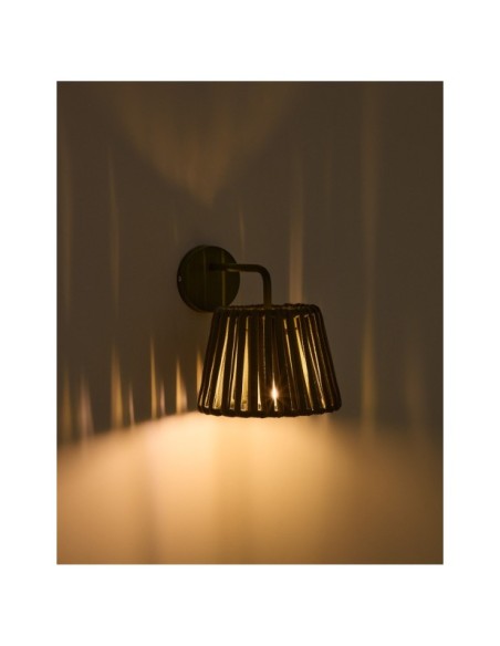 Aplique de pared para exterior Aldet de cuerda plana y metal verde - Kave Home