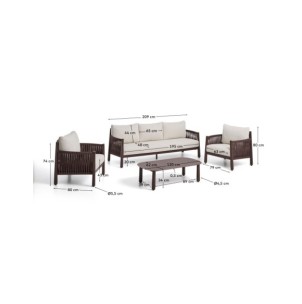 Set Aleria de sofá 3 plazas, 2 sillones y mesa de centro... 2
