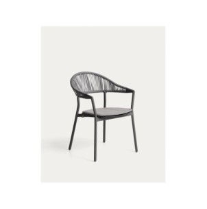 Silla apilable de exterior Alimia de aluminio grafito y...