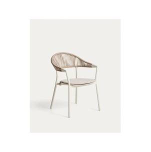 Silla apilable de exterior Alimia de aluminio crudo y...