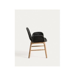 Silla Alipa con reposabrazos de madera maciza de acacia y... 2