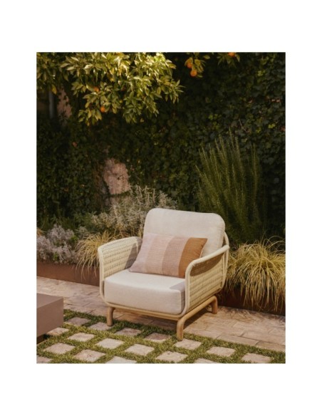 Butaca Alipa de madera maciza de acacia y cuerda crudo FSC 100% - Kave Home