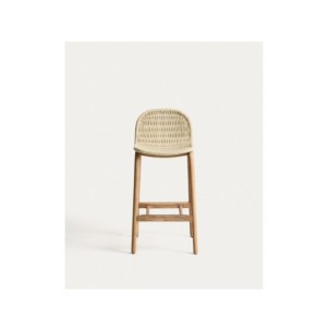 Taburete Alipa de madera maciza de acacia y cuerda crudo... 2