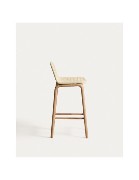 Taburete Alipa de madera maciza de acacia y cuerda crudo 75 cm FSC 100% - Kave Home