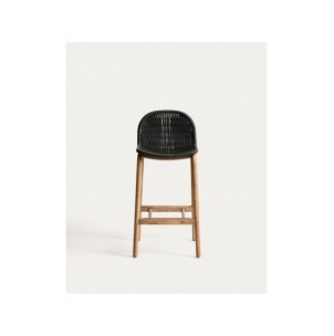 Taburete Alipa de madera maciza de acacia y cuerda gris... 2