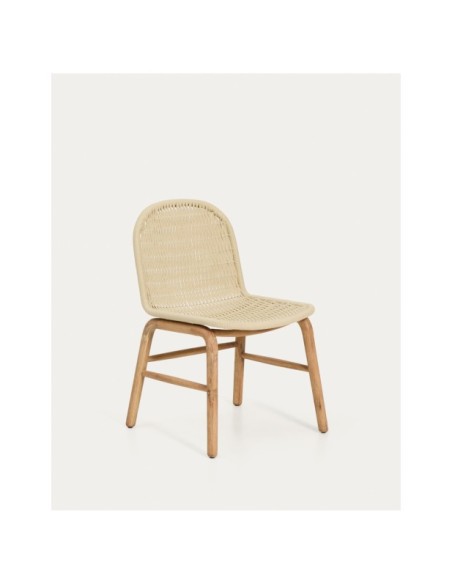 Silla Alipa de madera maciza de acacia y cuerda crudo FSC 100% - Kave Home