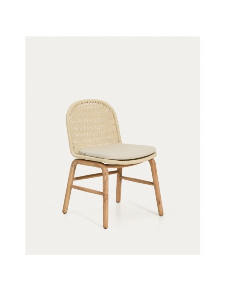 Silla Alipa de madera maciza de acacia y cuerda crudo FSC 100% - Kave Home