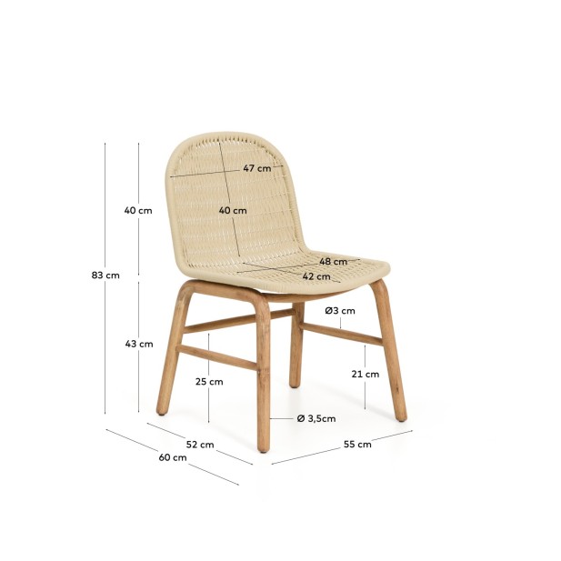 Silla Alipa de madera maciza de...