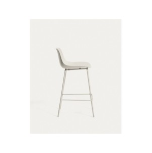 Taburete Altea beige y patas de acero con acabado beige... 2