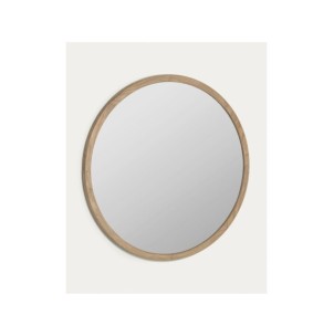 Espejo redondo Alum madera maciza mindi Ø 100 cm - Kave Home