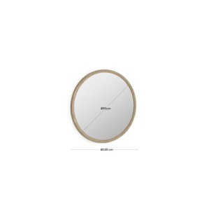 Espejo redondo Alum madera maciza mindi Ø 100 cm - Kave Home 2