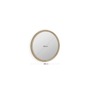Espejo redondo Alum madera maciza mindi Ø 80 cm - Kave Home 2