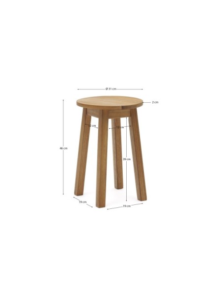 Reposapiés de exterior Amel de madera maciza de acacia FSC 100% - Kave Home