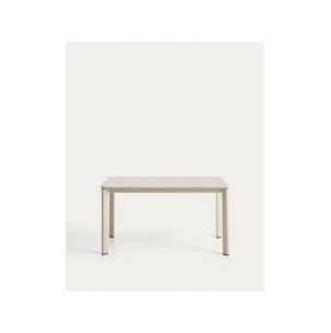 Mesa Anafi de piedra sinterizada y aluminio ecru 140 x 80...