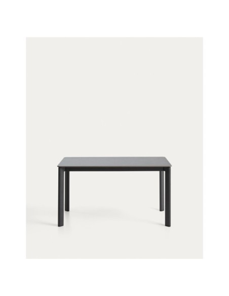 Mesa Anafi de piedra sinterizada y aluminio grafito 140 x 80 cm - Kave Home
