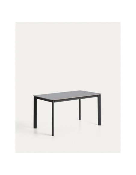 Mesa Anafi de piedra sinterizada y aluminio grafito 140 x 80 cm - Kave Home
