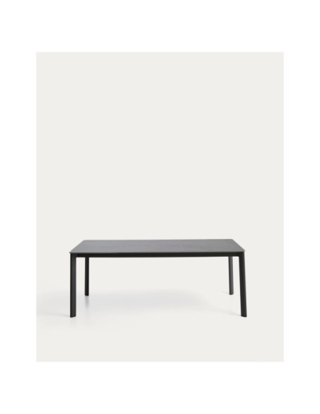 Mesa Anafi de piedra sinterizada y aluminio grafito 180 x 90 cm - Kave Home