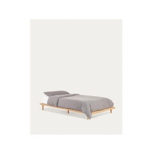 Cama Anielle de madera maciza de fresno para colchón de...