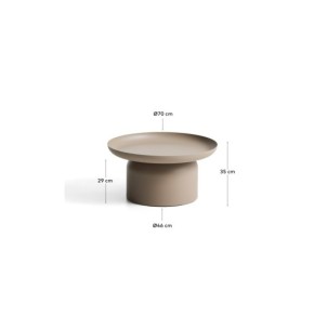 Mesa de centro Arcola de aluminio topo Ø70 cm - Kave Home 2