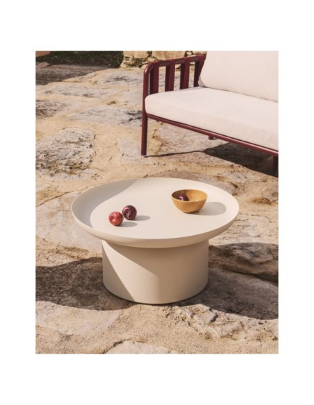 Mesa de centro Arcola de aluminio crudo Ø70 cm - Kave Home