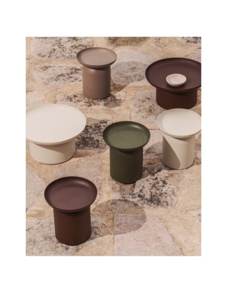 Mesa de centro Arcola de aluminio crudo Ø70 cm - Kave Home