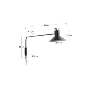 Aplique Aria de acero con acabado negro - Kave Home 2