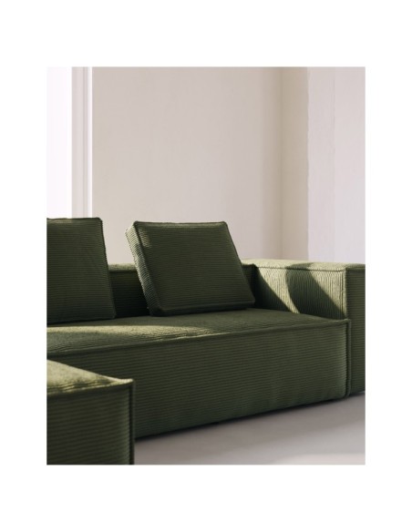 Cojín Blok de pana gruesa verde 50 x 60 cm - Kave Home