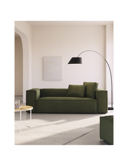 Cojín Blok de pana gruesa verde 50 x 60 cm - Kave Home
