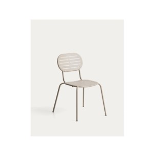 Silla apilable de exterior Brai de acero galvanizado topo...