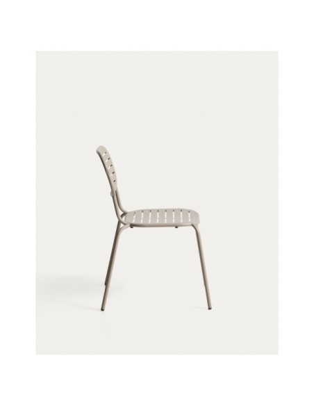 Silla apilable de exterior Brai de acero galvanizado topo - Kave Home