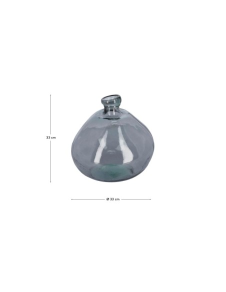 Jarrón Brenna de vidrio azul 100% reciclado 33 cm - Kave Home