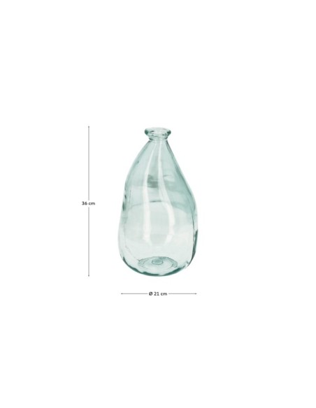 Jarrón Brenna de vidrio transparente 100% reciclado 36 cm - Kave Home
